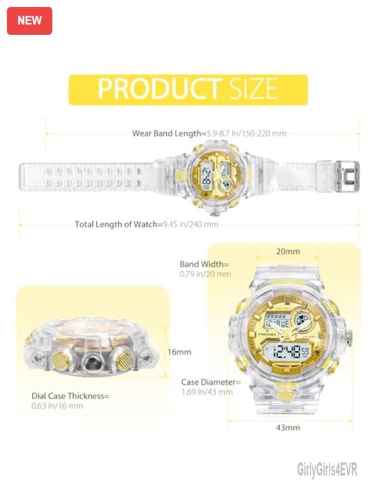 Women\'s Digital Sports Watch with 7 Color LED Light, Alarm, Stopwatch, main image 4